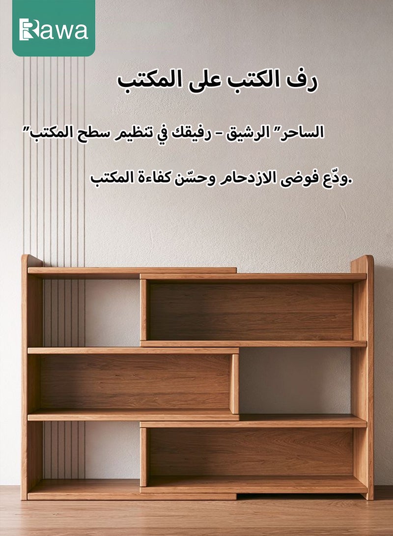 روعة خزانة كتب خشبية قائمة بذاتها ذات سعة كبيرة على شكل مكعب بثلاثة مستويات، رف تخزين مكتبي متعدد المستويات قابل للتعديل من 40 إلى 70 سم، خزانة منخفضة متعددة المستويات، رف تخزين عرض متعدد الوظائف للاستخدام المنزلي والمكتبي، منظم مكتب مكتبي ودراسي، رف عرض كتب زخرفي. - Image 2